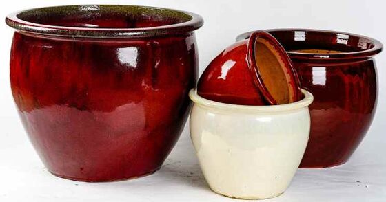 Outdoor Ceramic Pots Pottery planters GW7004 Set 4